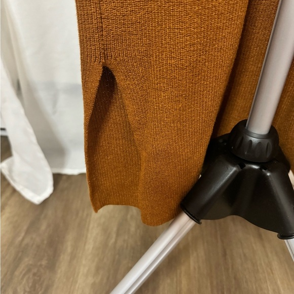 H&M Burnt Orange and Brown Rib Knit Dress Midi Tank slit Minimalist Size Large - Picture 4 of 4